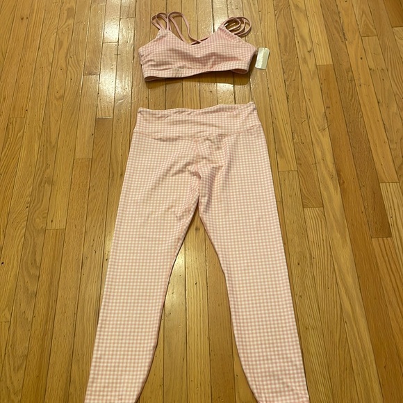 set sport bra and leggings Gingham checkered print - Picture 3 of 8